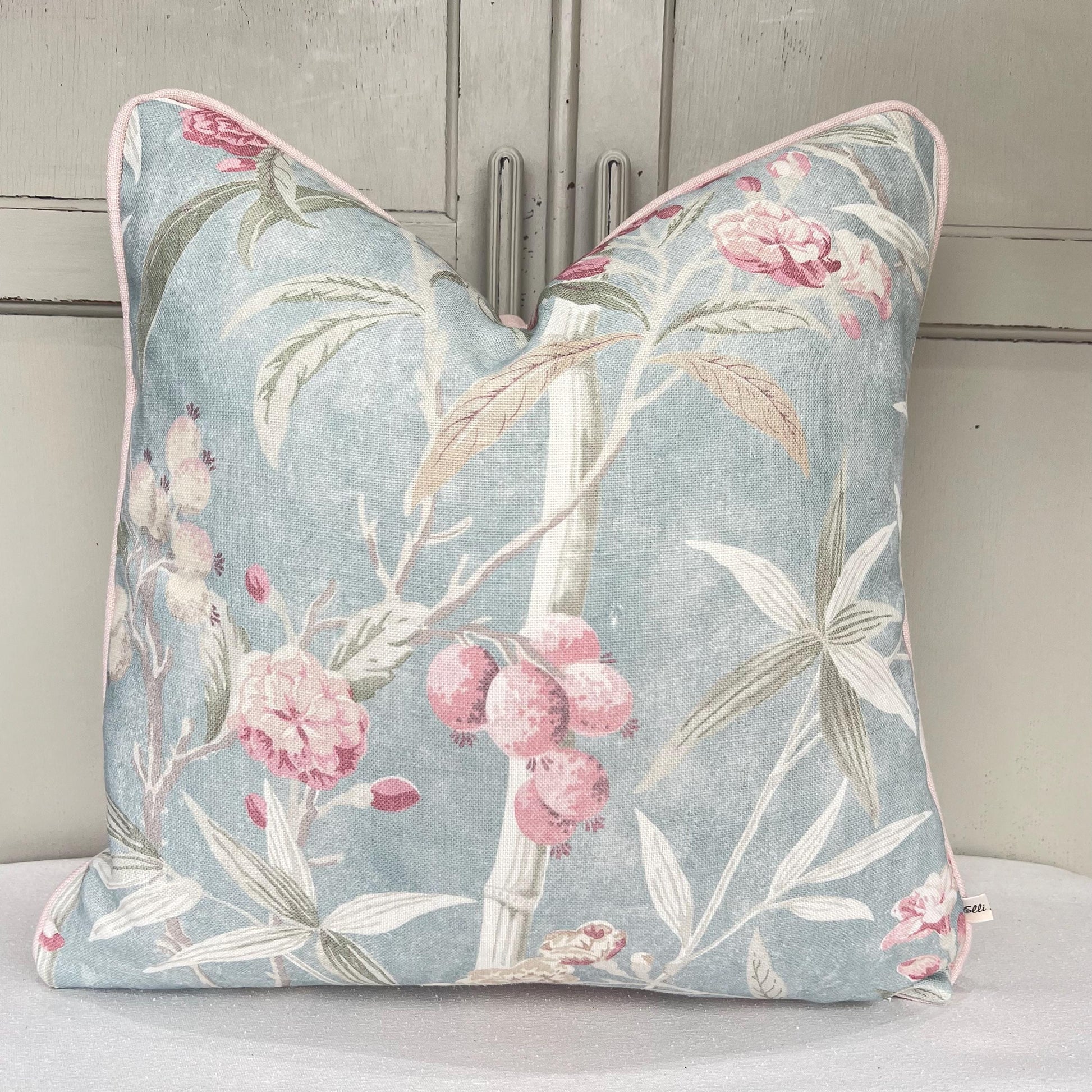 Colefax and Fowler OLeander Luxury Designer Blue Pink Decorative Cushion Pillow Cover
