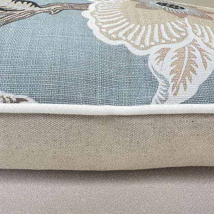 Schumacher Luxury Designer Hothouse Flowers Pale Blue Cushion Pillow Cover