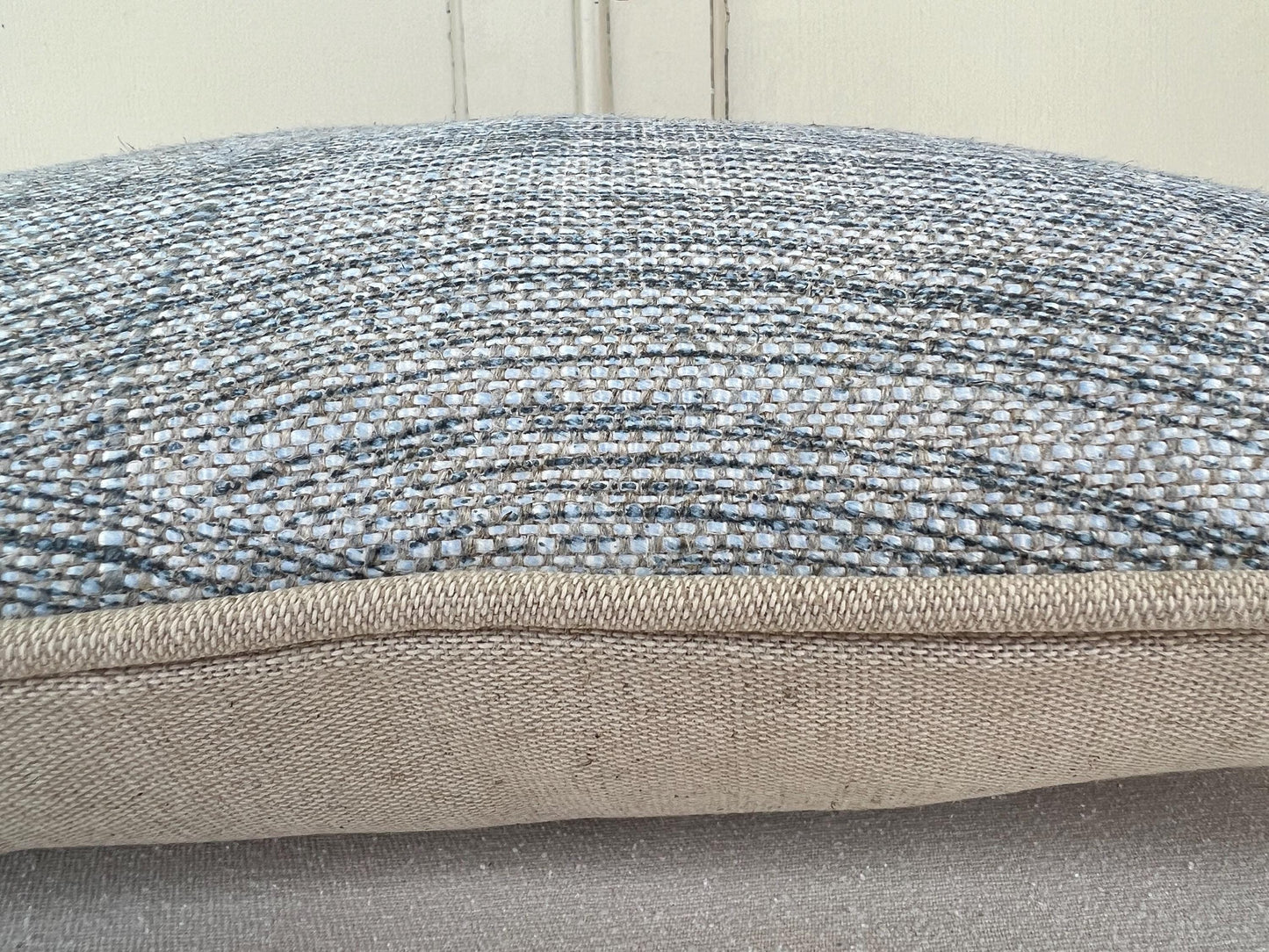 Cushions Made In Fermoie Wave Luxury Designer Decorative Soft Blue Linen Cushion Pillow Throw Cover