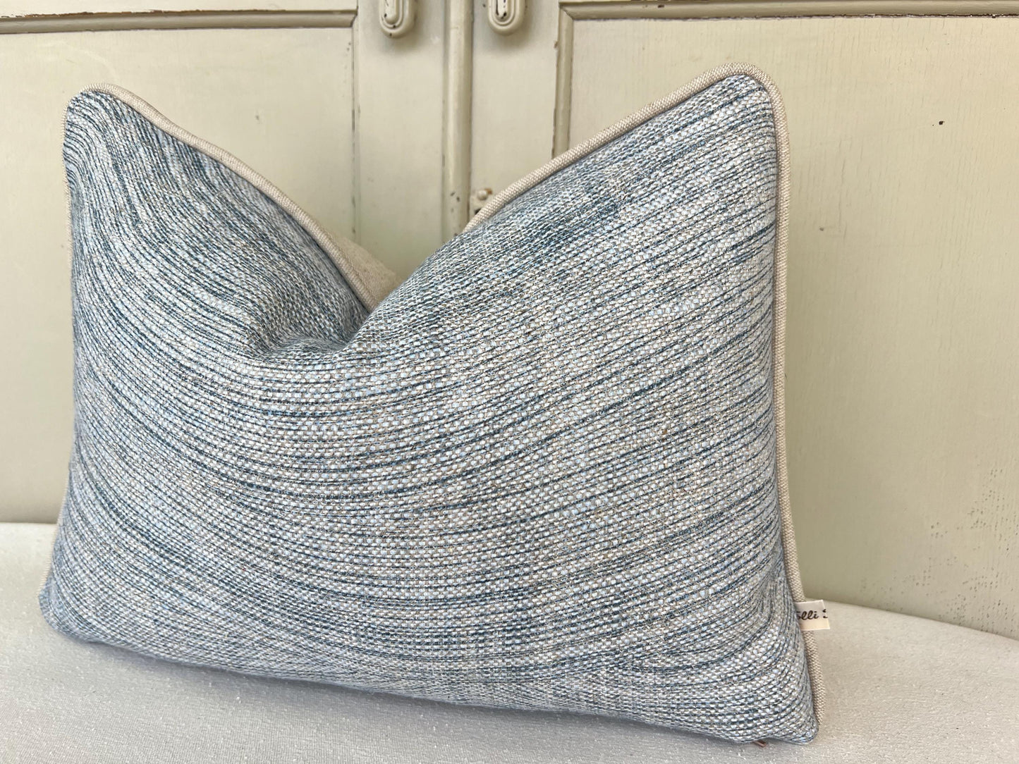 Cushions Made In Fermoie Wave Luxury Designer Decorative Soft Blue Linen Cushion Pillow Throw Cover