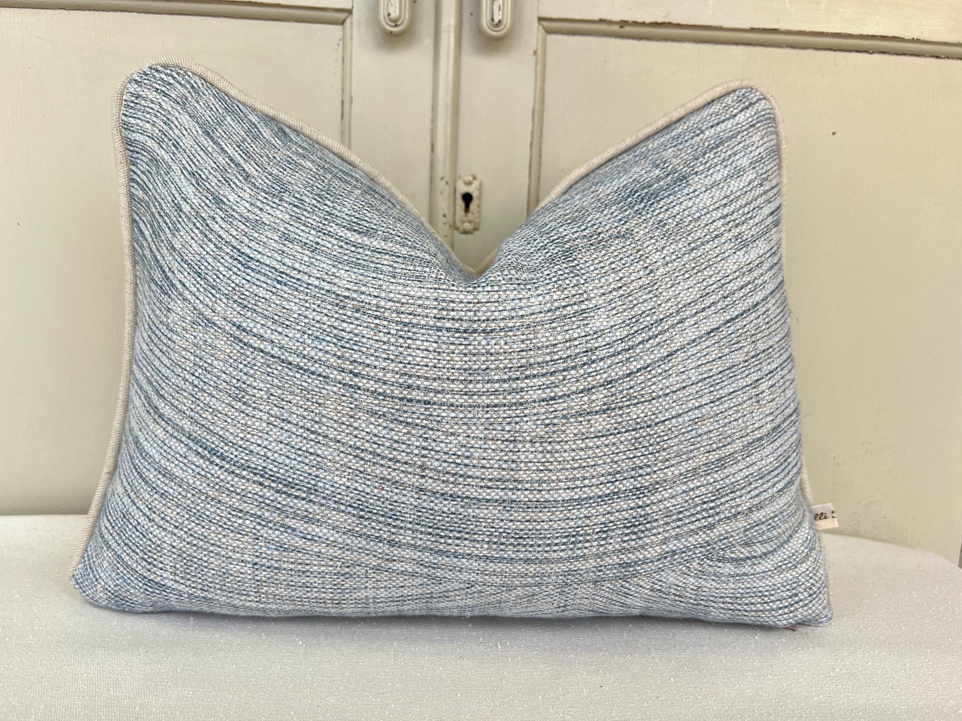 Cushions Made In Fermoie Wave Luxury Designer Decorative Soft Blue Linen Cushion Pillow Throw Cover