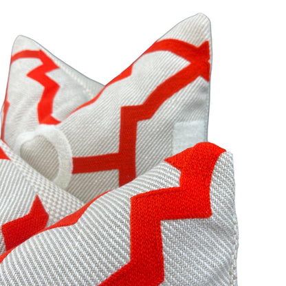 Luxury Designer Manuel Canovas Tanvi Orange Embroidery Textured Cushion Pillow Cover