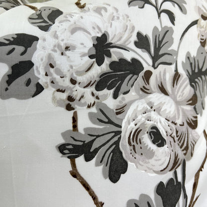 Schumacher Luxury Designer "Betty Chintz" Charcoal Floral White Grey Cushion Pillow Sofa Cover