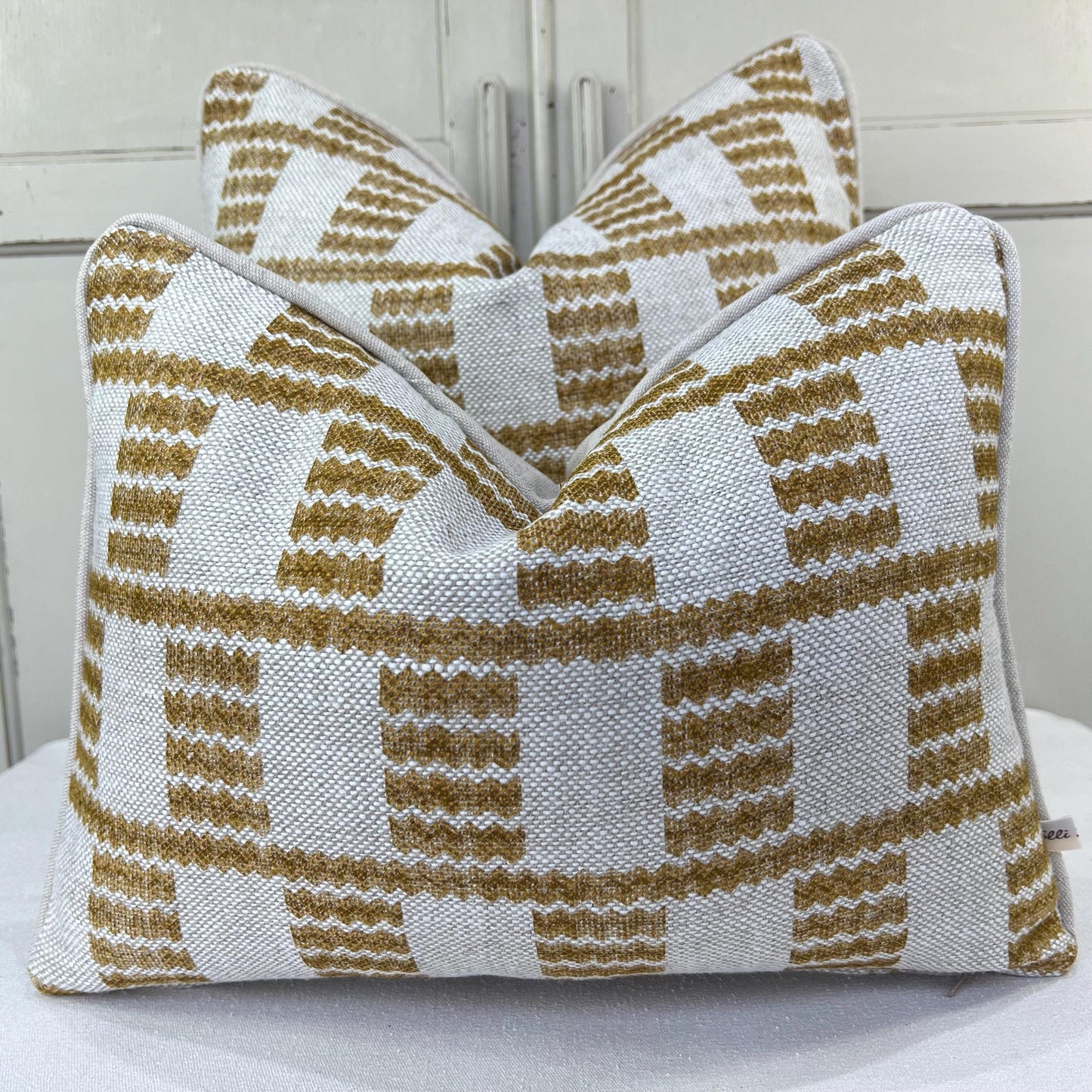 Cushions Made In Fermoie Cove Linen Luxury Designer Decorative Gold Caramel Neutral Cushion Pillow Throw Cover
