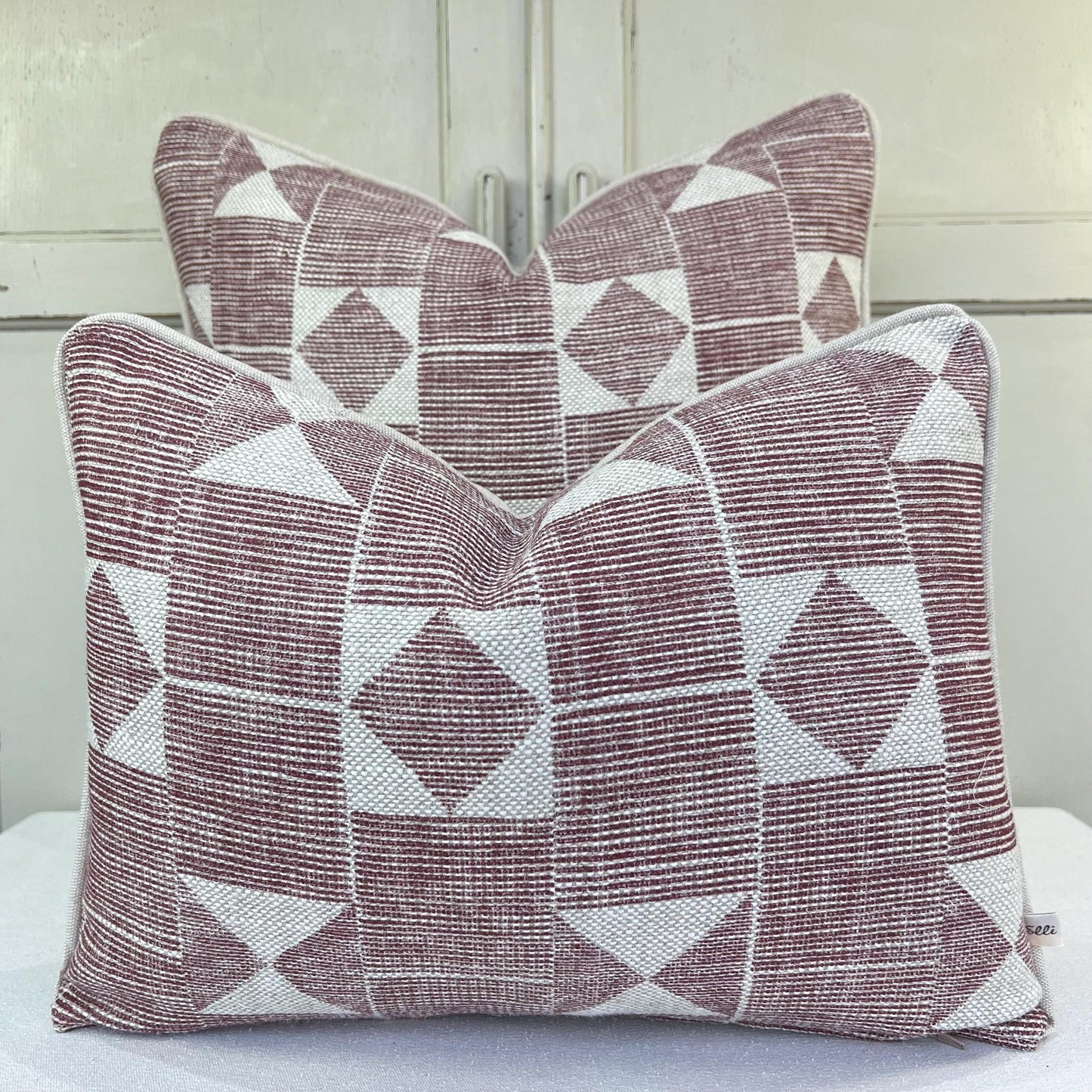 Cushions Made In Fermoie Flag Decorative Burgundy Red Neutral Linen Cushion Pillow Throw Cover