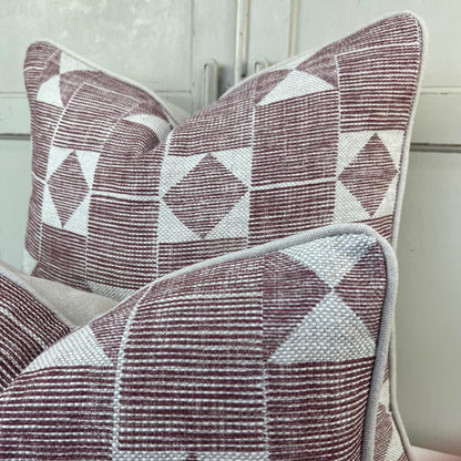Cushions Made In Fermoie Flag Decorative Burgundy Red Neutral Linen Cushion Pillow Throw Cover