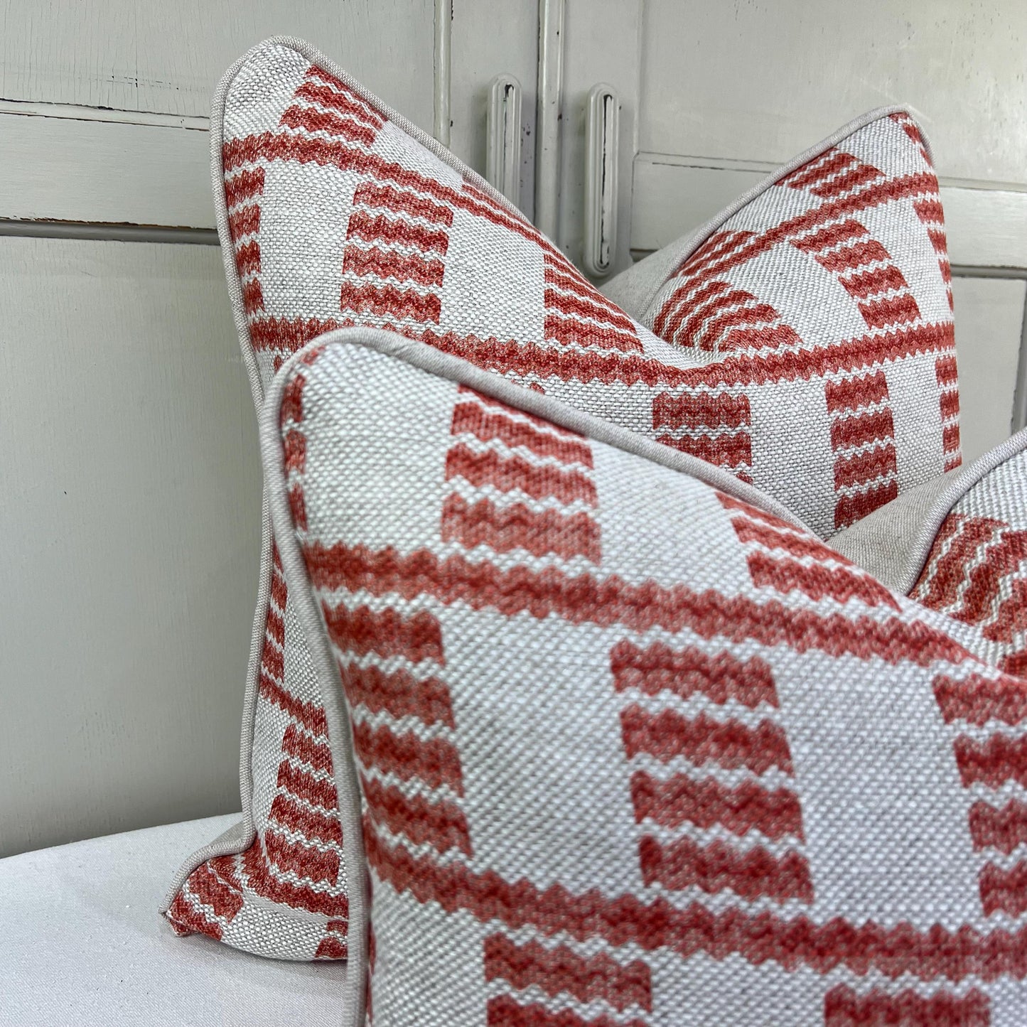 Cushions Made In Fermoie Cove Linen Luxury Designer Decorative Red Neutral Cushion Pillow Throw Cover