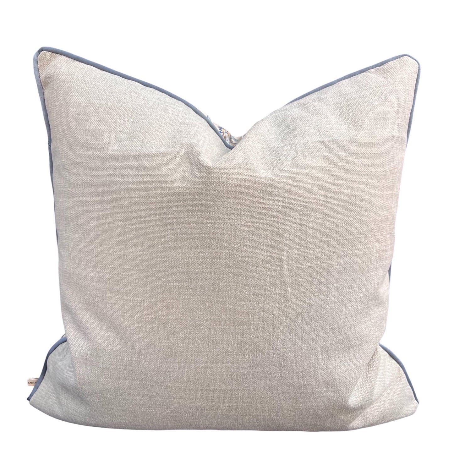 Colefax and Fowler Fabian Luxury Designer Embroidered Grey Blue Cushion Pillow Cover
