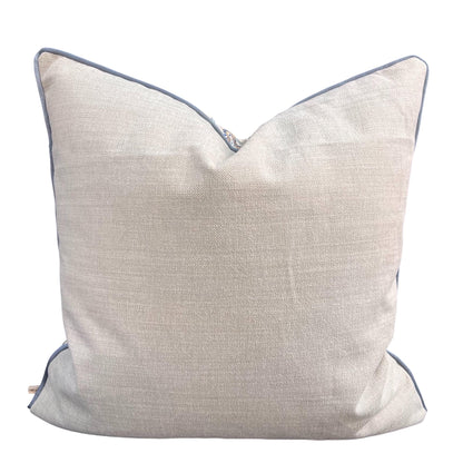 Colefax and Fowler Fabian Luxury Designer Embroidered Grey Blue Cushion Pillow Cover