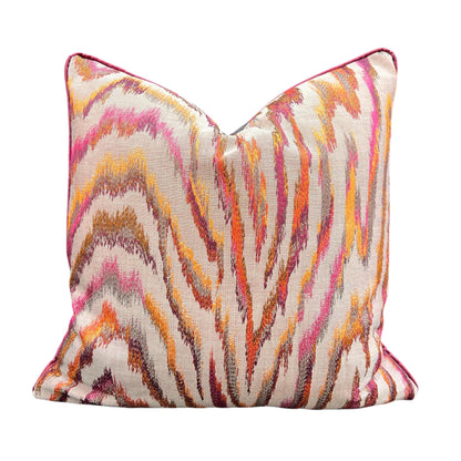 Zinc Valenza Luxury Designer Contemporary Orange Pink Mustard Cushion Throw Pillow Cover