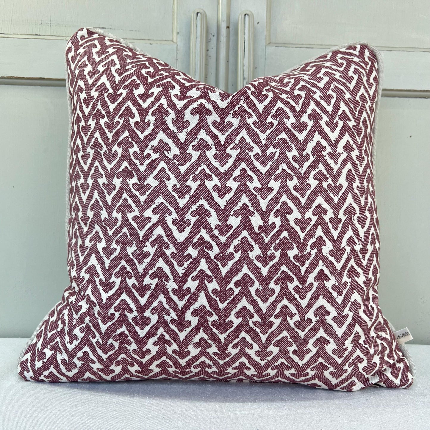 Cushions Made In Fermoie Rabanna Burgundy Cotton Decorative Sofa Throw Pillow Cover