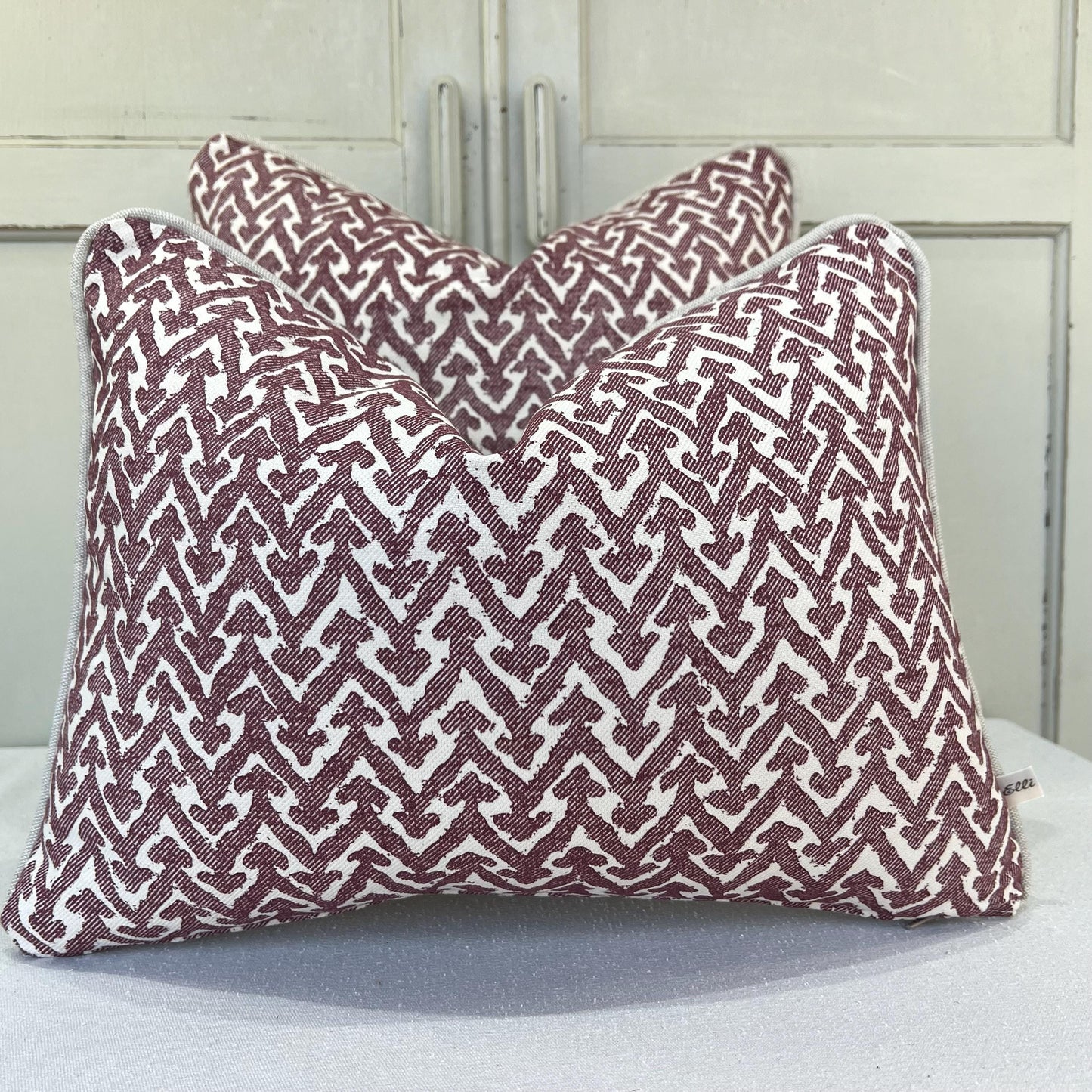 Cushions Made In Fermoie Rabanna Burgundy Cotton Decorative Sofa Throw Pillow Cover