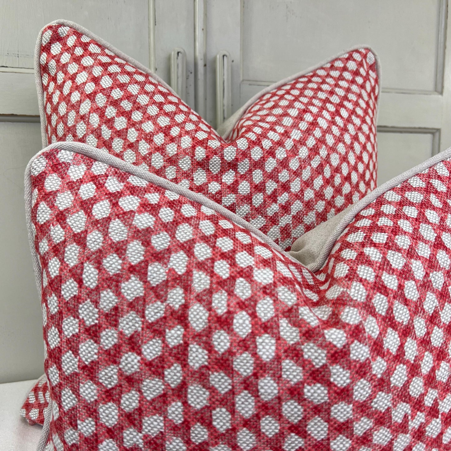 Cushions Made In Fermoie Wicker Luxury Designer Decorative Red Linen Cushion Pillow Throw Cover