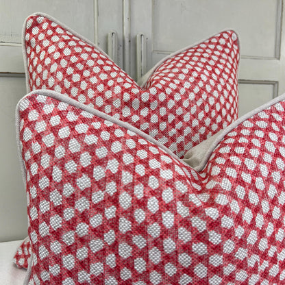 Cushions Made In Fermoie Wicker Luxury Designer Decorative Red Linen Cushion Pillow Throw Cover