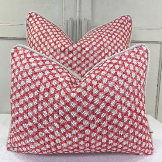 Cushions Made In Fermoie Wicker Luxury Designer Decorative Red Linen Cushion Pillow Throw Cover