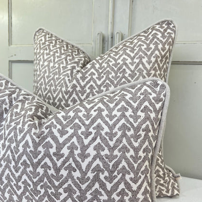 Cushions Made In Fermoie Rabanna Dark Taupe Cotton Decorative Sofa Throw Pillow Cover