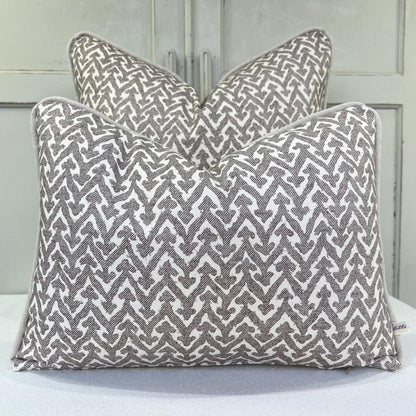 Cushions Made In Fermoie Rabanna Dark Taupe Cotton Decorative Sofa Throw Pillow Cover