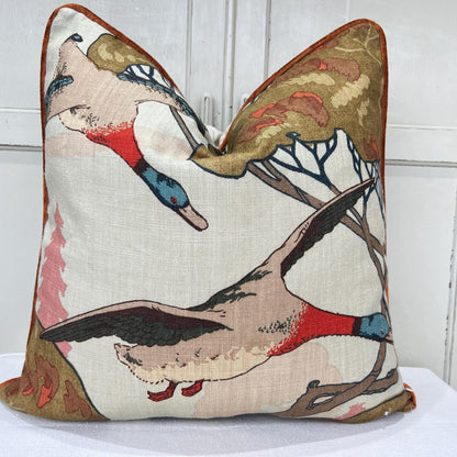 Mulberry Flying Ducks Sky Moss Luxury Designer Decorative Cushion Pillow Cover