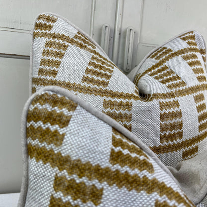 Cushions Made In Fermoie Cove Linen Luxury Designer Decorative Gold Caramel Neutral Cushion Pillow Throw Cover