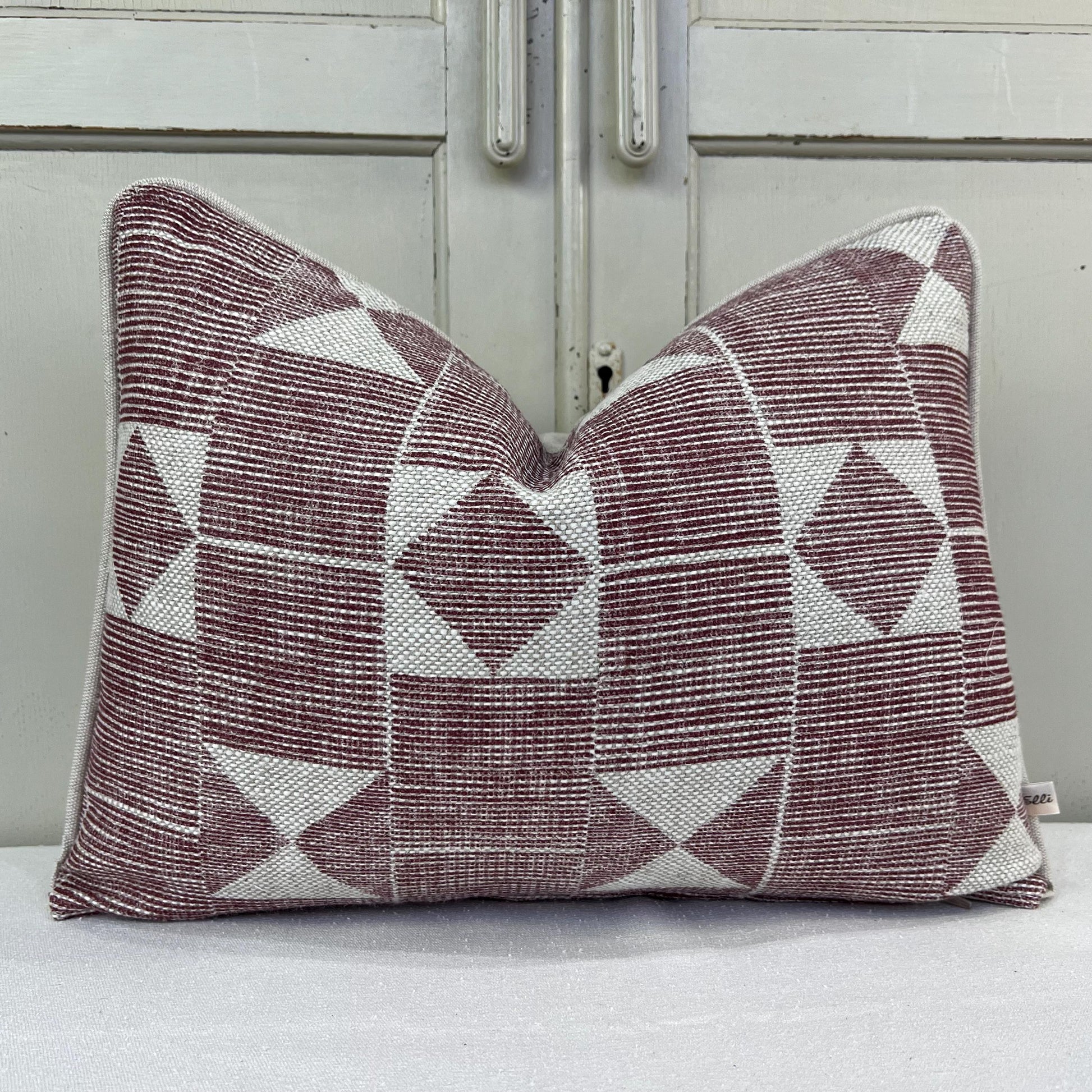 Cushions Made In Fermoie Flag Decorative Burgundy Red Neutral Linen Cushion Pillow Throw Cover