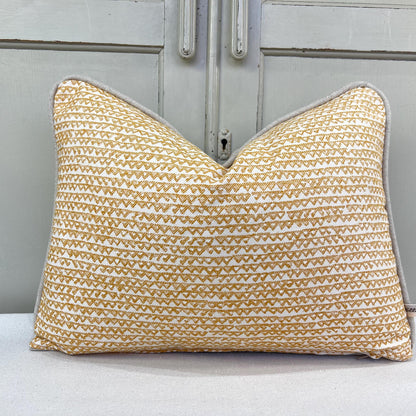 Fermoie Mendip Luxury Designer Decorative Yellow Neutral Cotton Cushion Pillow Throw Cover