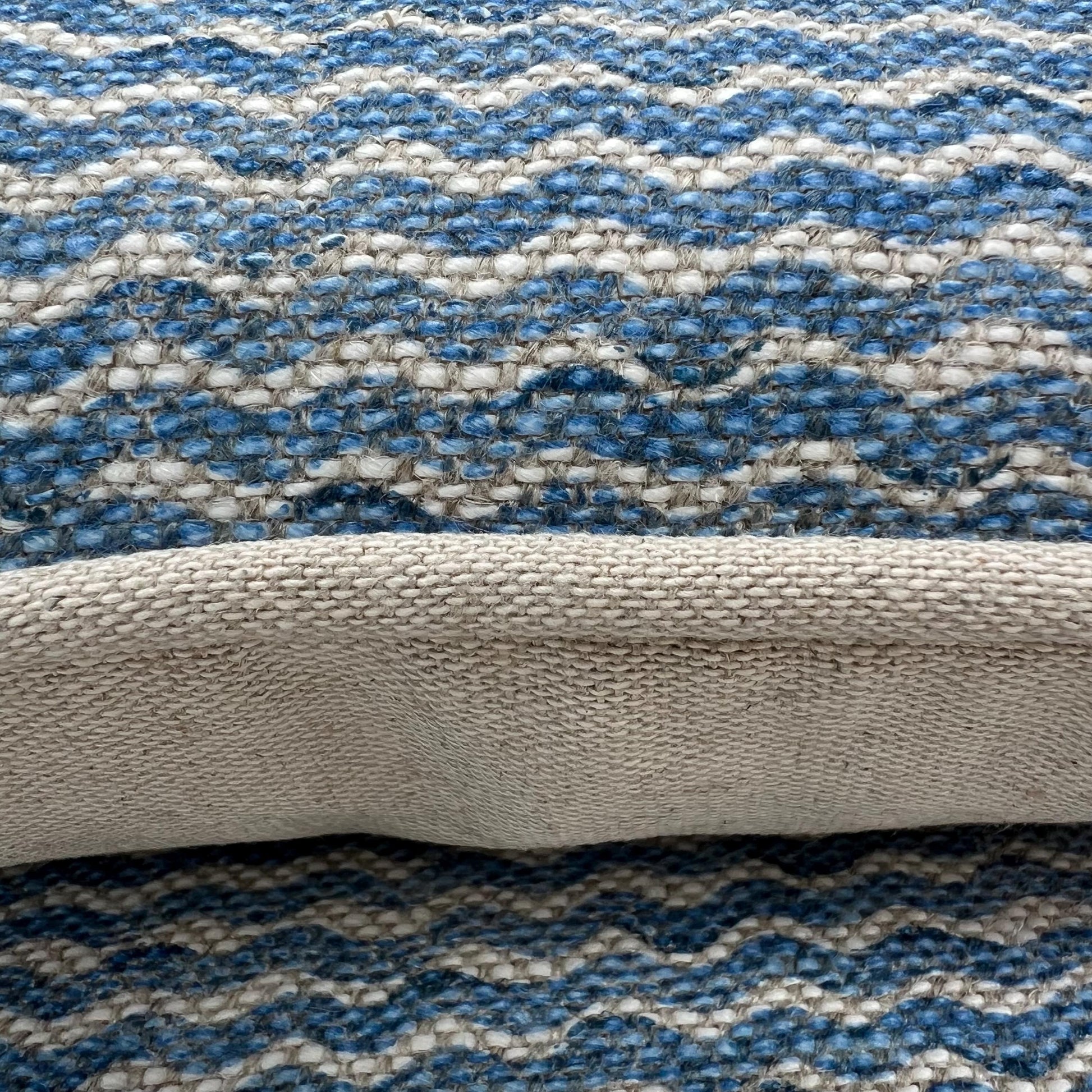 Cushions Made In Fermoie Popple Luxury Designer Decorative Mid Blue Neutral Linen Cushion Pillow Throw Cover