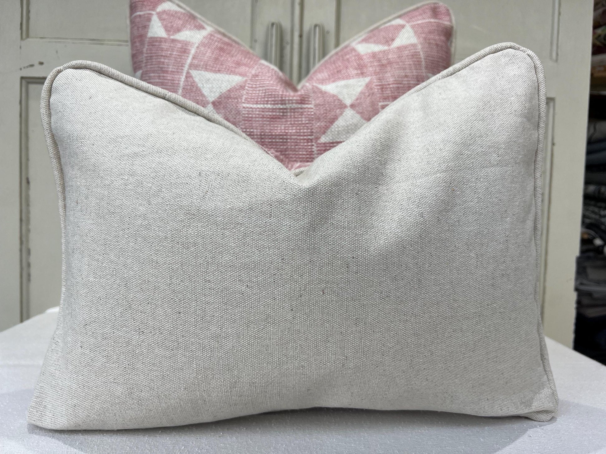 Cushions Made In Fermoie Flag Decorative Pale Pink Neutral Linen Cushion Pillow Throw Cover