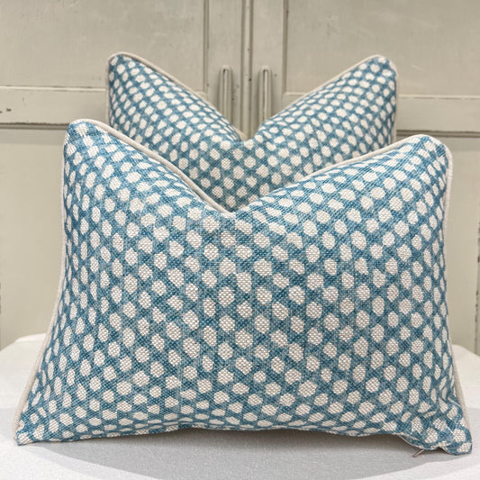 Cushions Made In Fermoie Wicker Luxury Designer Decorative Blue Linen Cushion Pillow Throw Cover