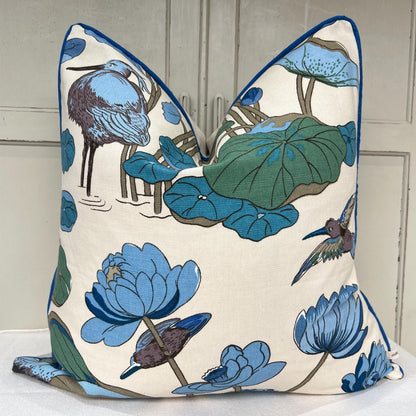 GP & J Baker Nympheus Blue Teal Luxury Designer Decorative Cushion Throw Pillow Cover
