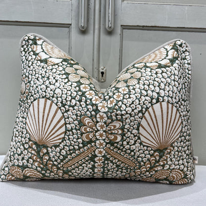 Cushions Made In Fermoie Shell Grotto Luxury Designer Decorative Beige Green Cotton Cushion Pillow Throw Cover