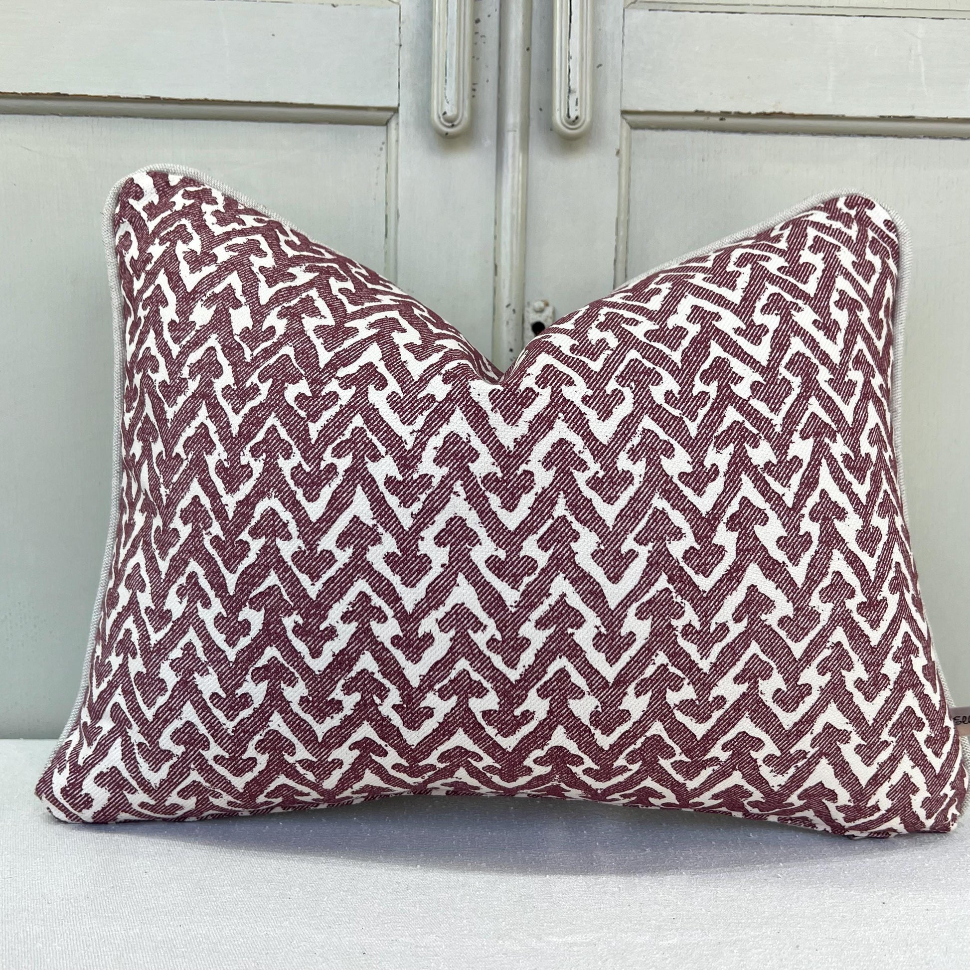 Cushions Made In Fermoie Rabanna Burgundy Cotton Decorative Sofa Throw Pillow Cover