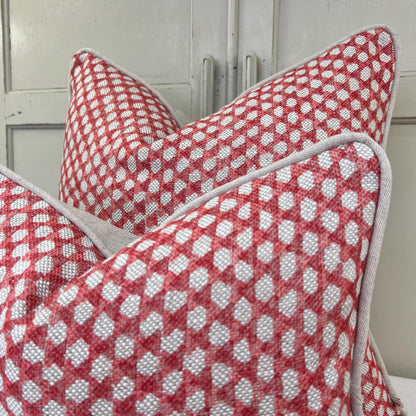 Cushions Made In Fermoie Wicker Luxury Designer Decorative Red Linen Cushion Pillow Throw Cover