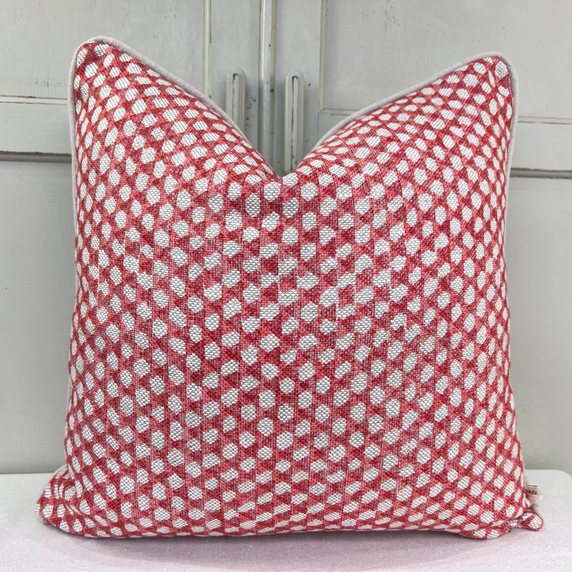 Cushions Made In Fermoie Wicker Luxury Designer Decorative Red Linen Cushion Pillow Throw Cover