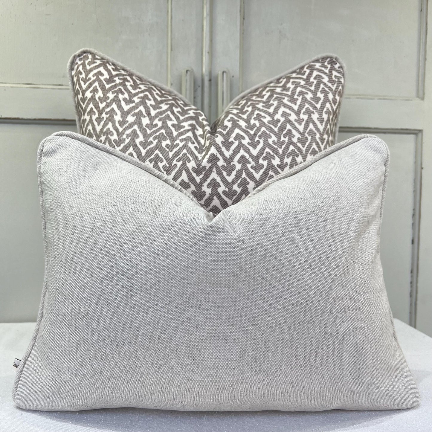 Cushions Made In Fermoie Rabanna Dark Taupe Cotton Decorative Sofa Throw Pillow Cover