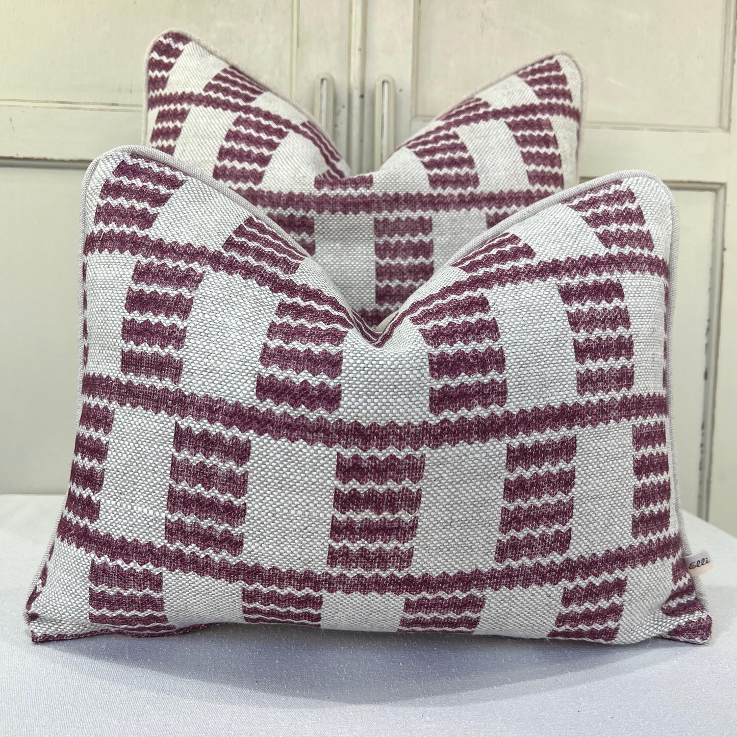 Cushions Made In Fermoie Cove Linen Luxury Designer Decorative Plum Neutral Cushion Pillow Throw Cover