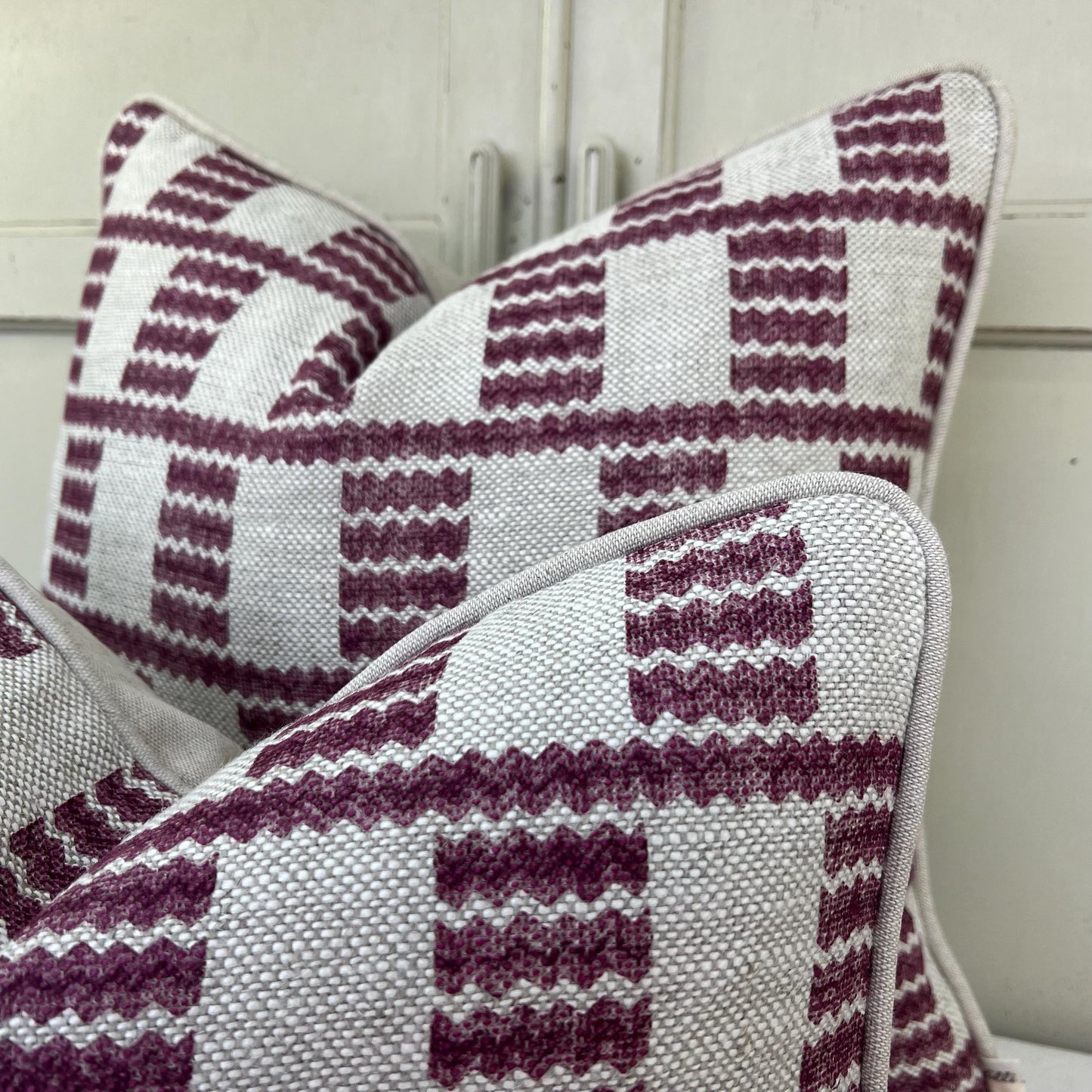 Cushions Made In Fermoie Cove Linen Luxury Designer Decorative Plum Neutral Cushion Pillow Throw Cover