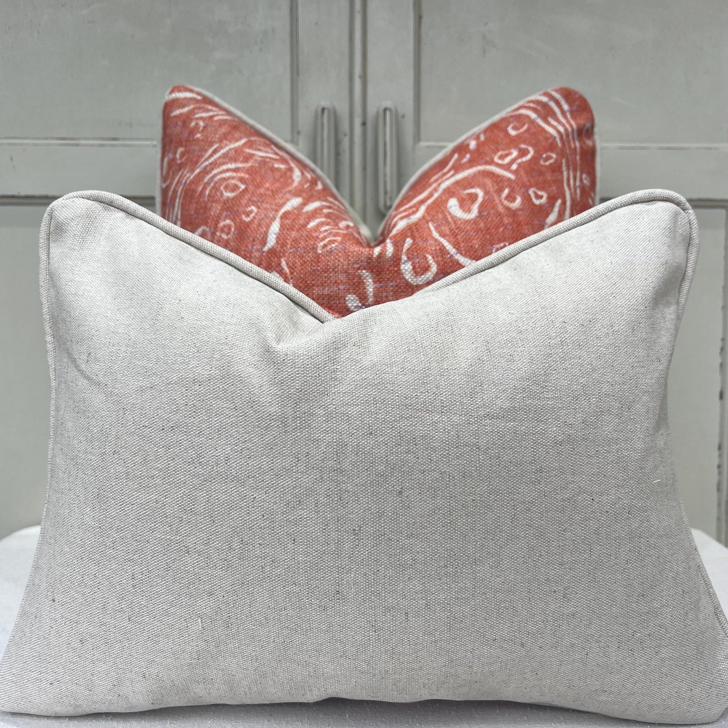 Cushions Made In Fermoie Pebble Decorative Neutral Orange Linen Cushion Pillow Throw Cover