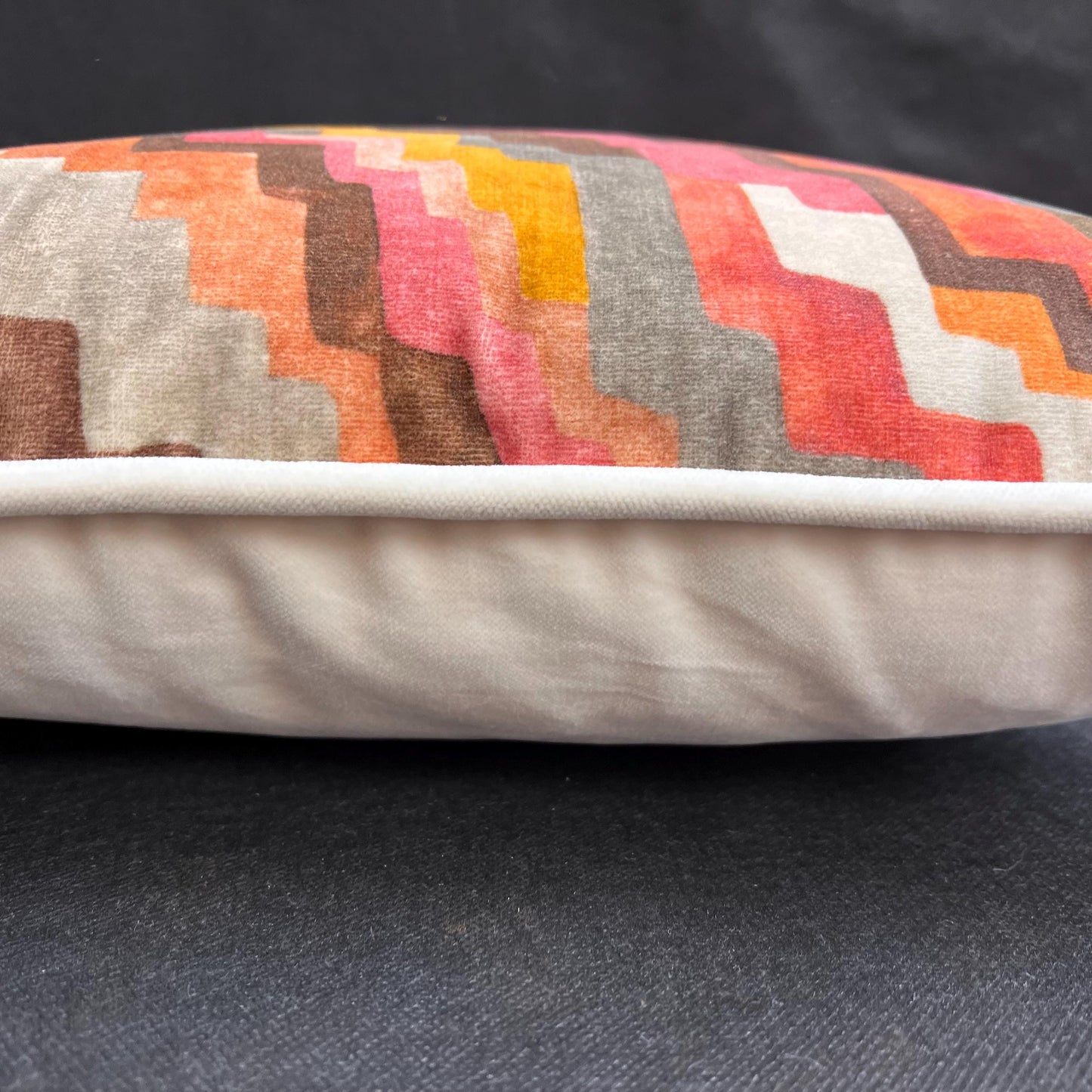 Zinc Falconetto Luxury Designer Contemporary Velvet Orange Pink Mustard Cushion Throw Pillow Cover