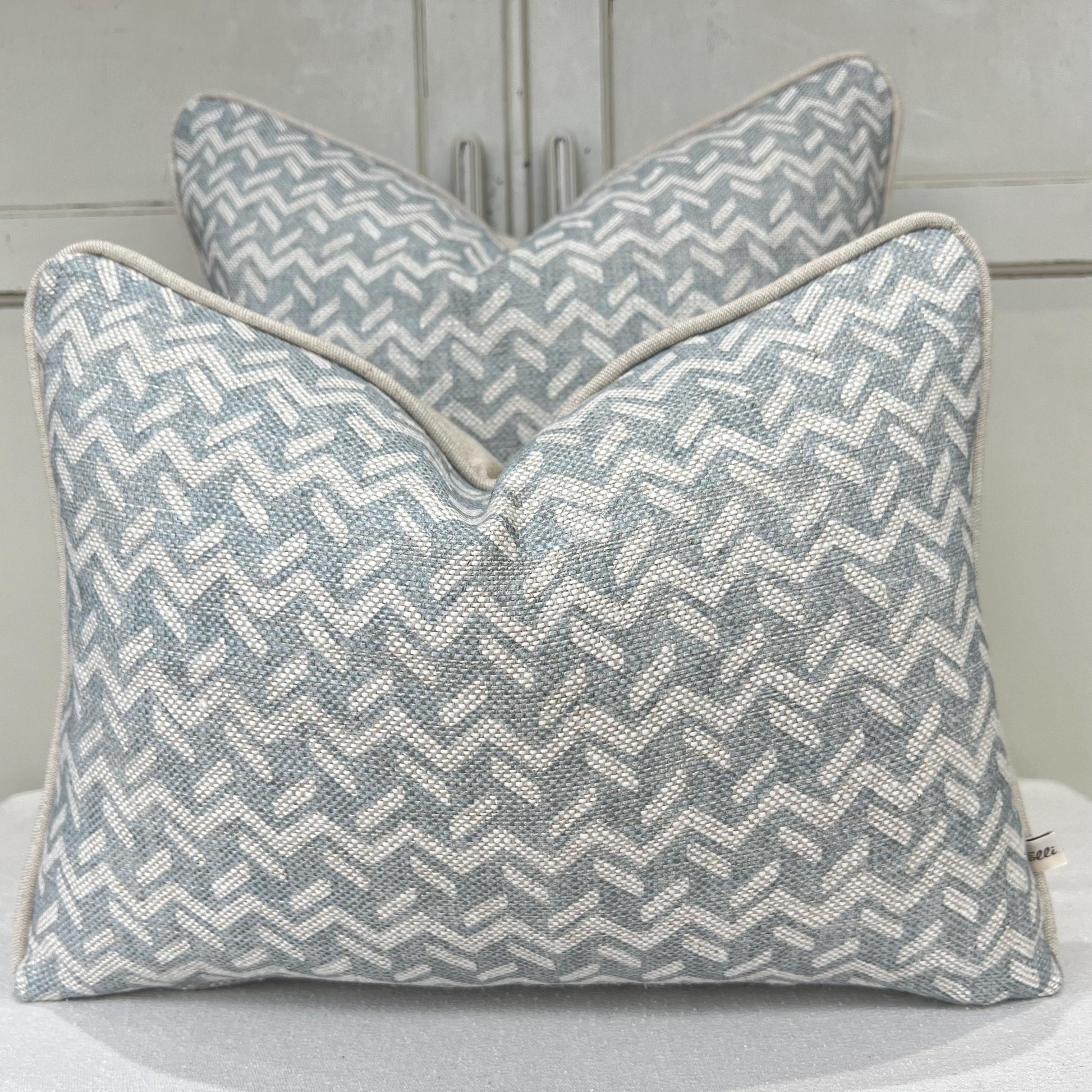 Cushion Covers Made In Fermoie Chiltern Luxury Designer Decorative Neutral Pale Blue Linen Cushion Pillow Throw Cover