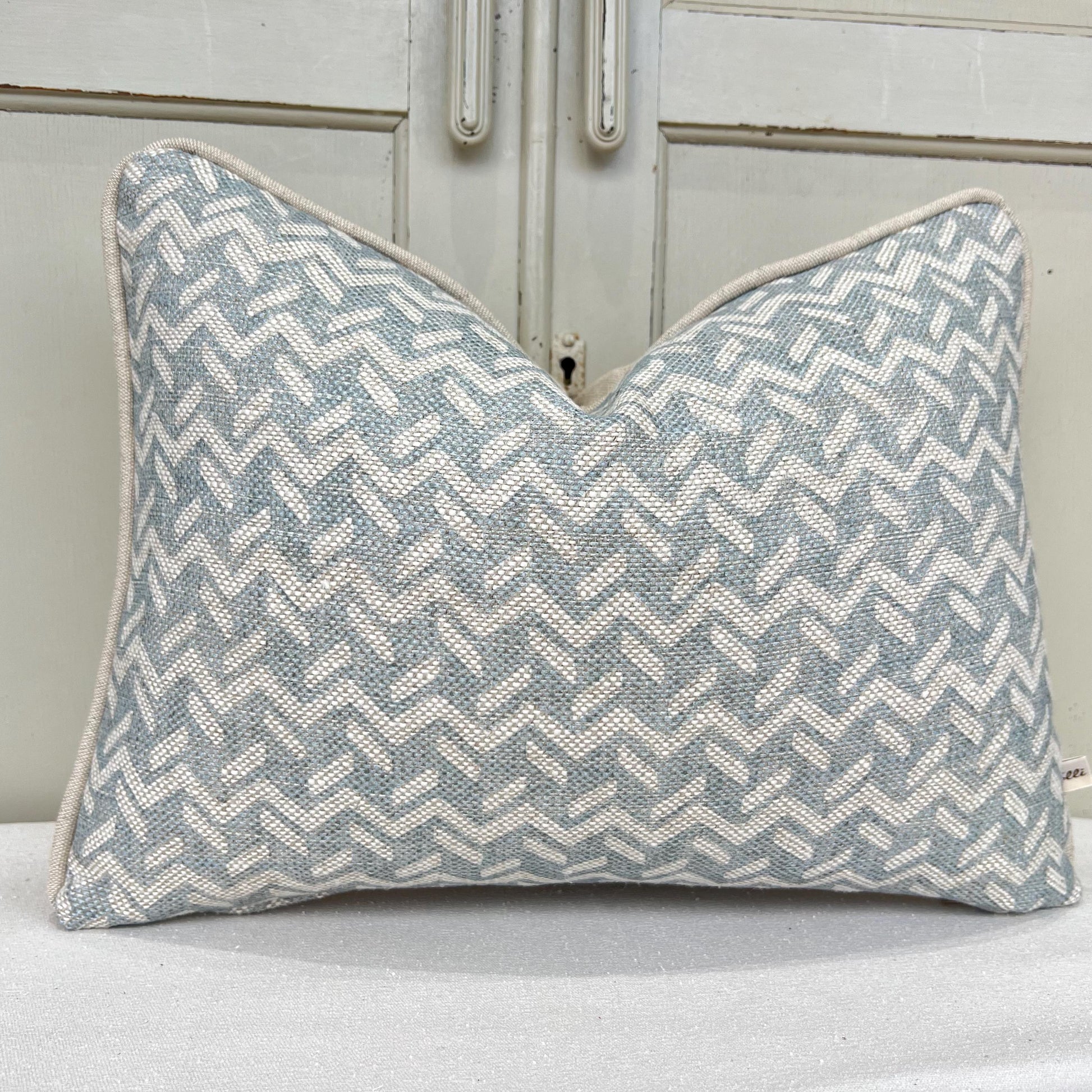 Cushion Covers Made In Fermoie Chiltern Luxury Designer Decorative Neutral Pale Blue Linen Cushion Pillow Throw Cover