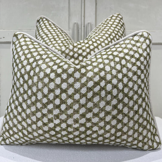 Cushions Made In Fermoie Wicker Luxury Designer Decorative Olive Green Linen Cushion Pillow Throw Cover