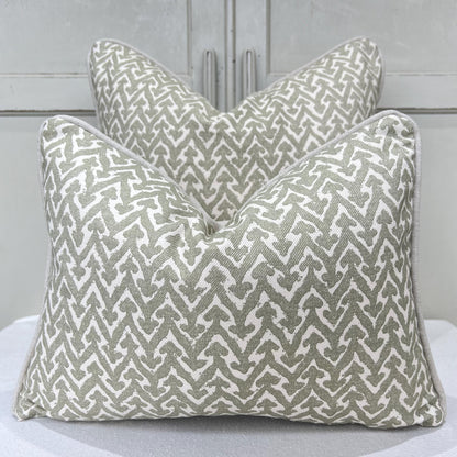 Cushions Made In Fermoie Rabanna Cotton Decorative Neutral Pale Olive Green Cushion Pillow Throw Cover