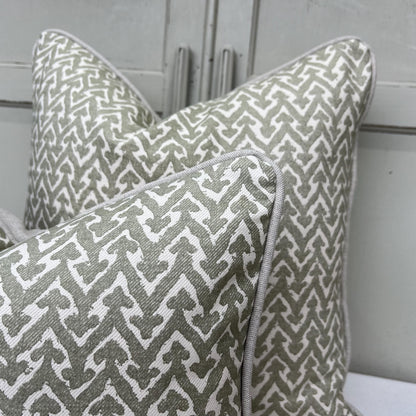 Cushions Made In Fermoie Rabanna Cotton Decorative Neutral Pale Olive Green Cushion Pillow Throw Cover