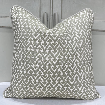 Cushions Made In Fermoie Rabanna Cotton Decorative Neutral Pale Olive Green Cushion Pillow Throw Cover