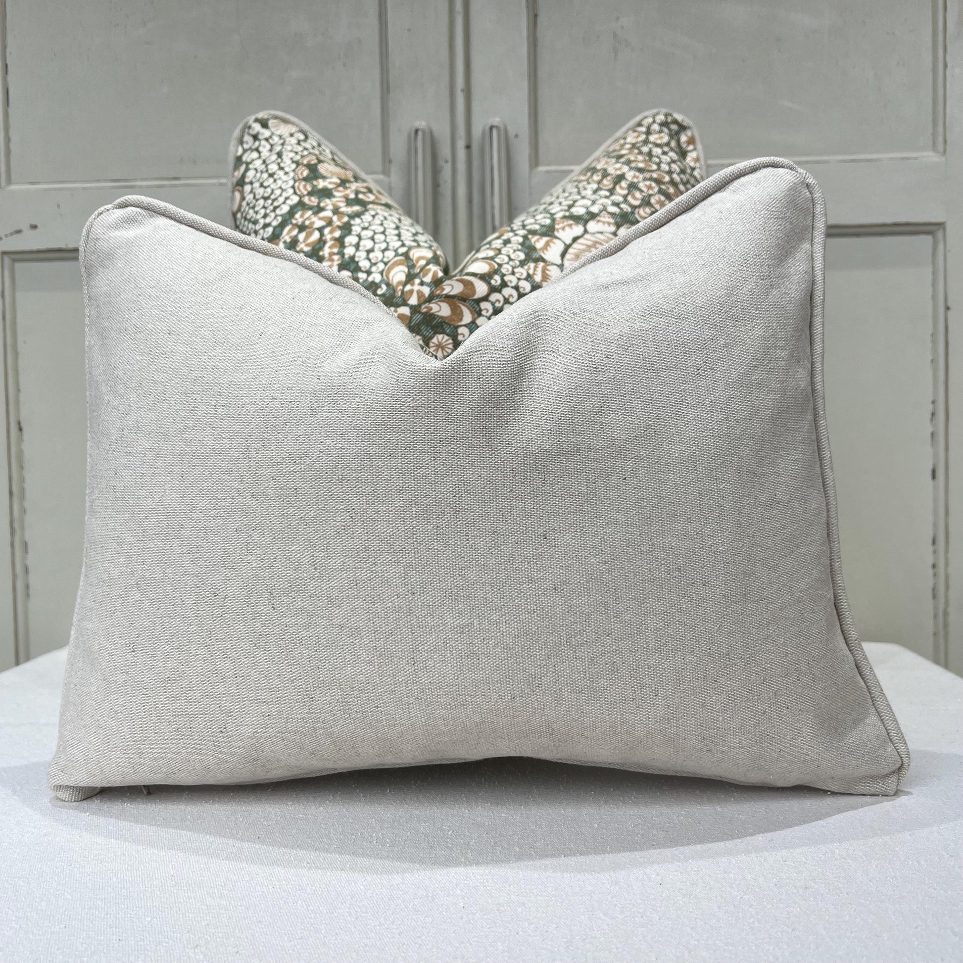 Cushions Made In Fermoie Shell Grotto Luxury Designer Decorative Beige Green Cotton Cushion Pillow Throw Cover