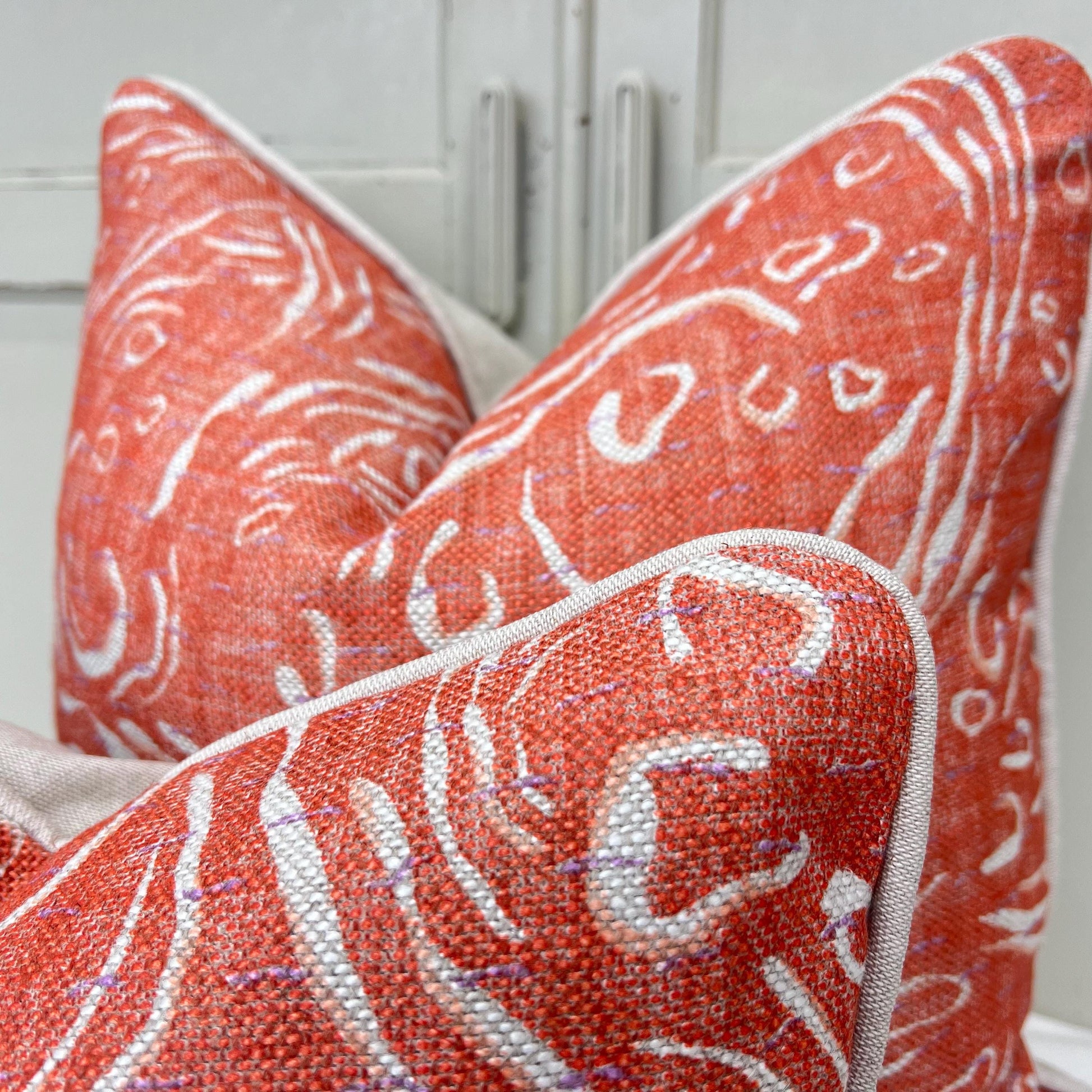 Cushions Made In Fermoie Pebble Decorative Neutral Orange Linen Cushion Pillow Throw Cover