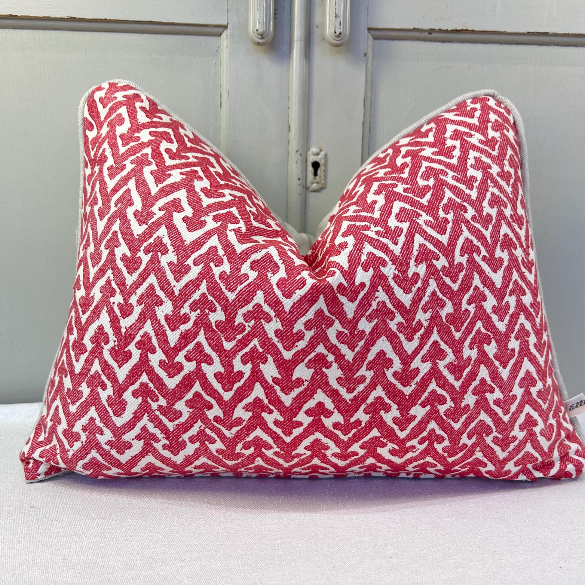 Cushions Made In Fermoie Rabanna Red Cotton Decorative Sofa Throw Pillow Cover