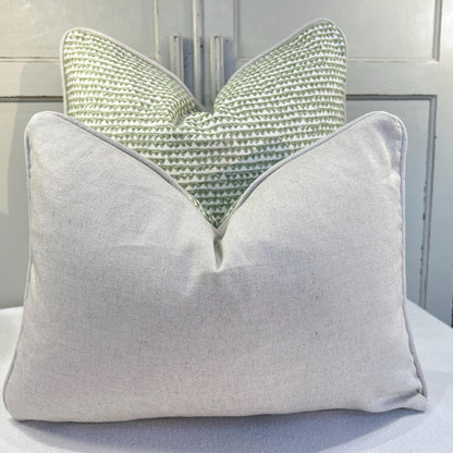 Cushions Made In Fermoie Mendip Mid Green Neutral Cotton Cushion Pillow Throw Cover