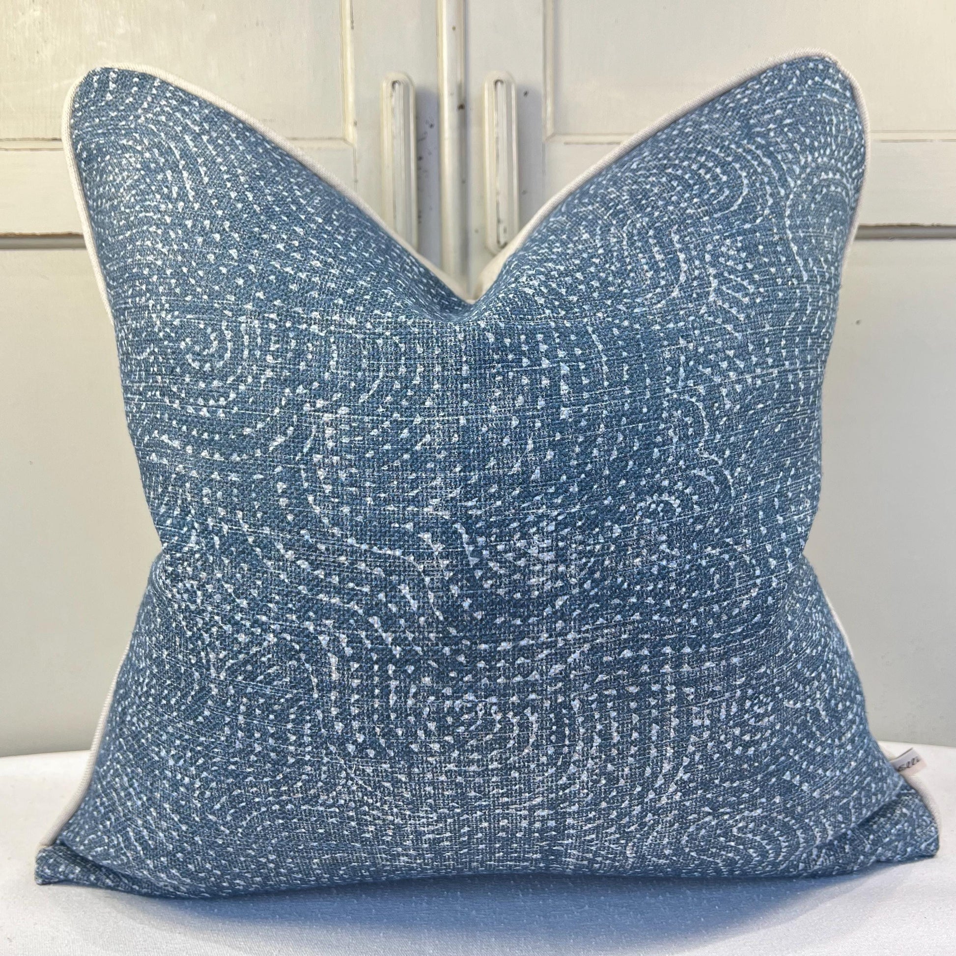 Cushions Made In Fermoie Cloud Luxury Designer Decorative Mid Blue Linen Cushion Pillow Throw Cover