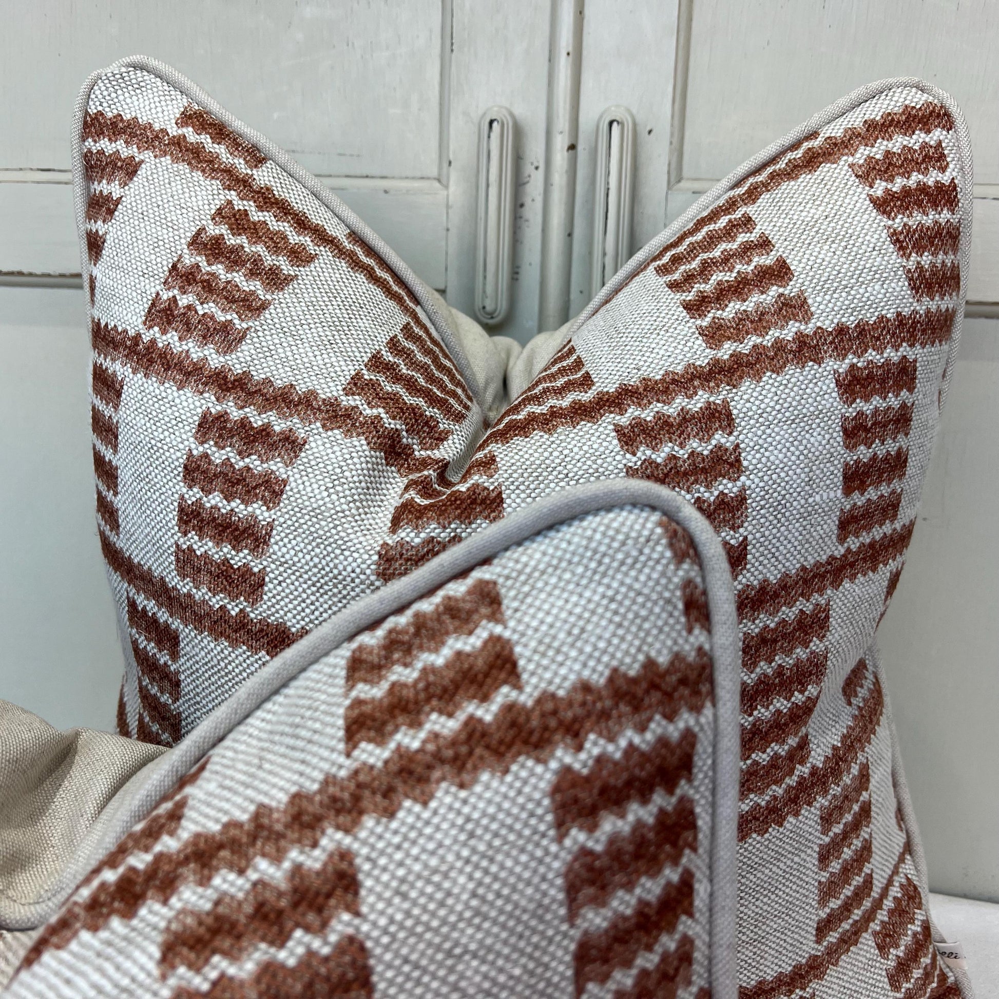 Cushions Made In Fermoie Cove Linen Luxury Designer Decorative Rust Neutral Cushion Pillow Throw Cover